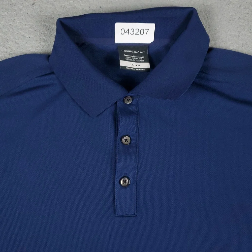 Nike Golf Polo Shirt Mens Large Blue Dri-FIT Short Sleeve Toro Logo Casual L